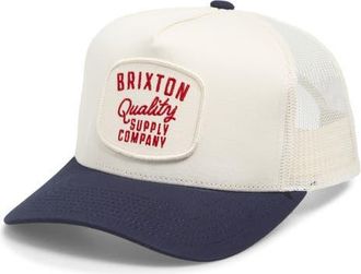 Brixton Oath III Snapback Baseball Cap in Off White/Midnight Blue at Nordstrom