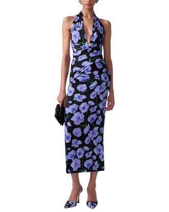 Carolina Herrera Gathered Halter Midi Dress
