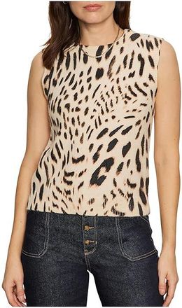 Sanctuary Fuzzy Leopard Shell Womens Vest Mother Leo : SM (US 4-6), Nylon