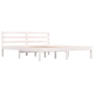 Berkfield Home Beautiful Bed Frame Solid Wood Pine 150x200 cm King Size White