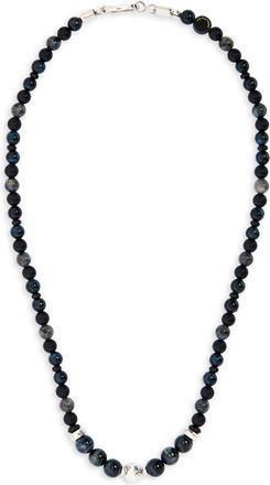 Caputo & Co. Mens Beaded Stone Necklace in Blue Tiger Eye at Nordstrom