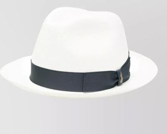Borsalino federico raffia hat grosgrain ribbon wide brim