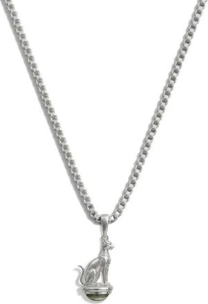 Awe Inspired Sacred Cat Cabochon Necklace in 925 Sterling Silver at Nordstrom