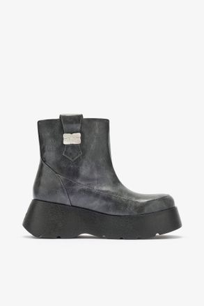 Ganni Grey Kat Low Boots in Dark
