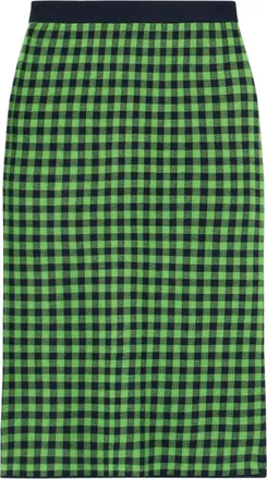 Guest In Residence Gingham Long Skirt with Solid Black Waistband