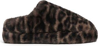 Apparis Misha Leopard Print Faux Fur Slipper in Dark Leopard at Nordstrom, Size 6