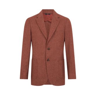Brooks Brothers Melange Wool Blend Blazer - male - Brooks Brothers - Blazers - Orange - 2XL - Jackets