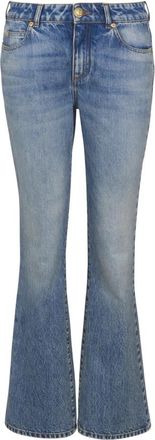 Balmain Uitlopende denim jeans - Dames - Flared Jeans - Blauw - 2XS - Denim - Jeans