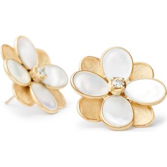Marco Bicego Petali Diamond Flower Stud Earrings in Gold at Nordstrom