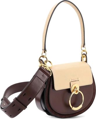Chloé Tess Bag Leather Small shoulder bag - Bruin