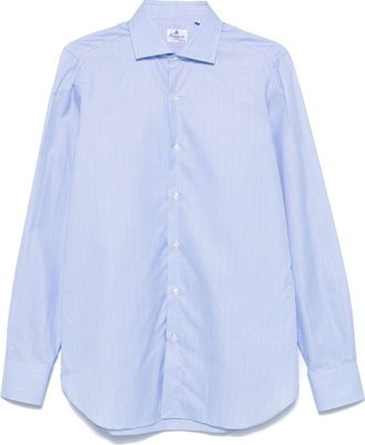 Finamore plaid check-pattern shirt - men - Cotton - 39 - Blue