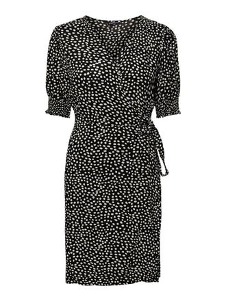 Pieces Womens Pctala 2/4 Wrap Dress Noos Bc, Black/AOP: dot, S