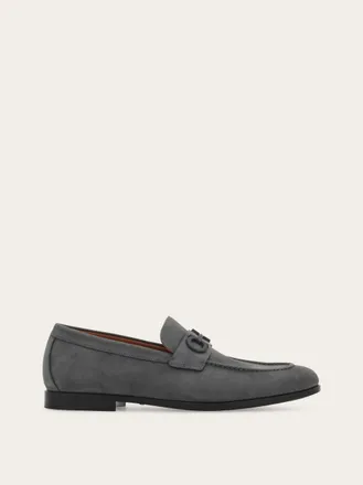 Ferragamo Men Loafer with Gancini buckle Grey Size 11.5