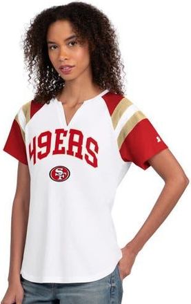 Starter Womens Starter White San Francisco 49ers Game On Notch Neck T-Shirt at Nordstrom, Size Xx-Large