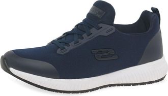 Skechers Womens Squad Sr Sneaker, Navy Flat Knit, 5.5 UK