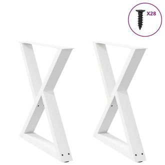 Berkfield Home Dining Table Legs 2 pcs White 80x(72-73.3) cm Steel