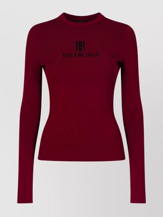 Balenciaga ribbed long-sleeve fitted top