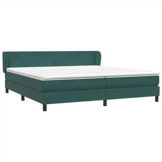 vidaXL Cama Box Spring Con Colchones Terciopelo Verde Oscuro 180x220cm Vidaxl