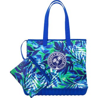 Tommy Bahama Patch Water-Repellant Tote Bag with Pouch in Navy/green at Nordstrom