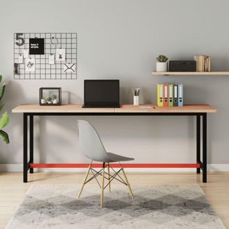 vidaXL Vidaxl - Banco da Lavoro 200x55x81,5 cm Legno Massello Faggio e Metallo
