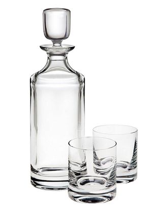 Godinger Pure 3pc Whiskey Decanter Set
