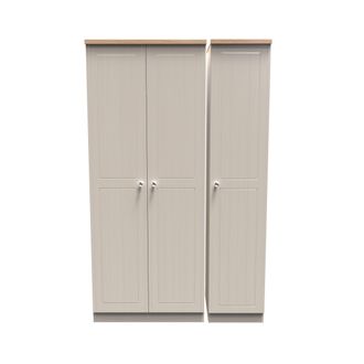 Welcome Furniture Lynton Ready Assembled Triple Plain Wardrobe In Kashmir Ash & Bardolino Oak - Welcome Furniture | TJ Hughes