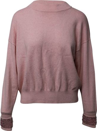 Alexander Wang Alexander Wang trui met kristallen manchetten in roze wol