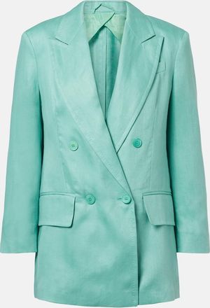 Max Mara Olimpia double-breasted herringbone linen blazer