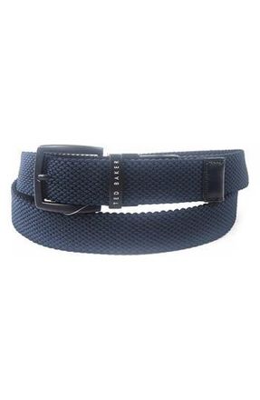 Ted Baker Reversible Web Stretch Belt in Navy/Black at Nordstrom Rack, Size 36