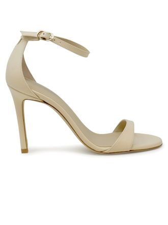 Stuart Weitzman Sk874 Ivory Leather Nudist Ii 100 Sandals