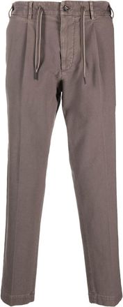 Dell'Oglio drawstring-waistband chino trousers - men - Spandex/Elastane/Cotton - 48 - Brown
