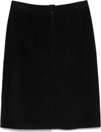 Burberry Gonna midi a coste anni 90 - Nero