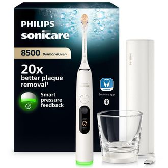 Philips Cepillo De Dientes El&eacute;ctrico Ultras&oacute;nico Philips Sonicare Diamondclean 8500 Hx8513/11 Blanco, 3 Velocidades, 6 Modos