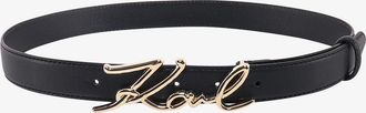 Karl Lagerfeld Cintura in pelle con fibbia karl in metallo - KARL LAGERFELD - gender_Woman
