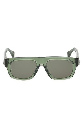 Rag & Bone 53mm Square Sunglasses in Crystal Olive /Green Lenses at Nordstrom