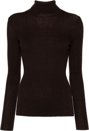 Maje wool-silk sweater - women - Wool/Silk - 0 - Brown