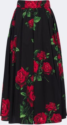 Dolce & Gabbana Floral cotton poplin midi skirt