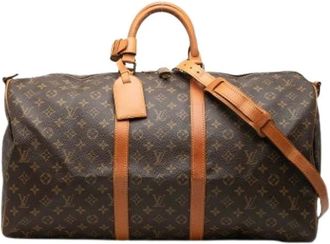 Louis Vuitton Pre-owned Weekend Bags, female, Brown, Size: ONE SIZE Pre-owned Keepall Bandouliere 55