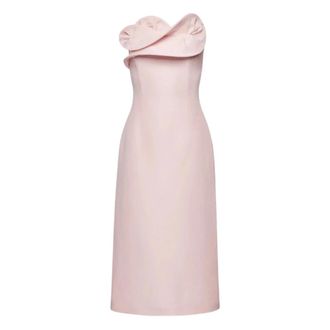 Magda Butrym Party Dresses, female, Pink, Size: S Strapless Ruffle Midi Dress