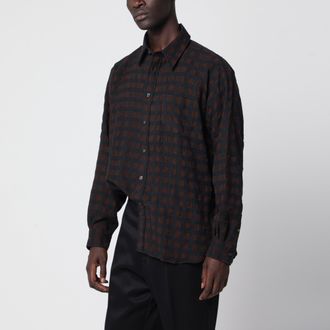 Willy Chavarria Camicia Veterano a quadri in misto lana