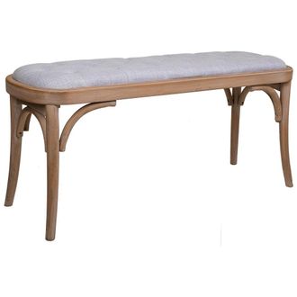 Wanderlust Deco Wanderlust Deco - Banqueta De Madera Tapizada Gris 110x37x47
