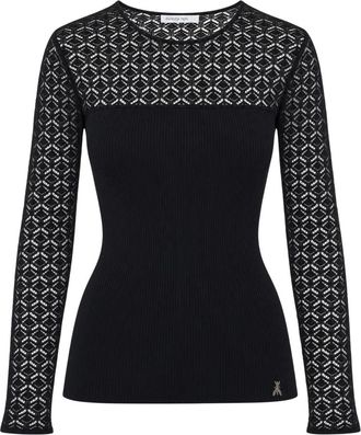 Patrizia Pepe Maglione slim-fit effetto pizzo - - Knitwear - Donna - Nero - M