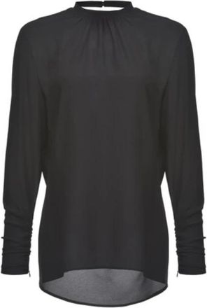 Pinko Stijlvolle Crepe de Chine Blouse - Dames - Blouses - Zwart - L - Overhemden