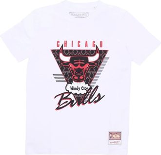 Mitchell & Ness T-Shirts, male, White, Size: XL Chicago Bulls NBA Tee Hardwood Classics