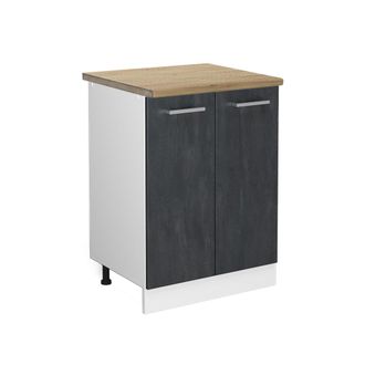 Vicco Mueble Bajo De Cocina R-line, Hormig&oacute;n Negro, 60 Cm Et Roble