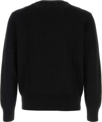 Ami Unisex Black Wool Sweater Noirrouge Exterior: Merino Maglieria
