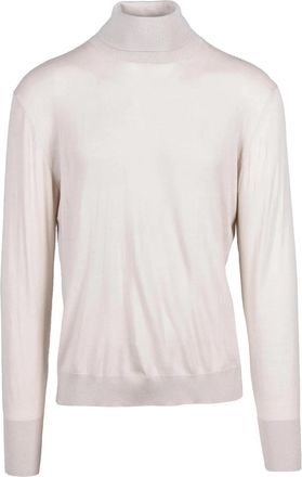 Eleventy Beige Wool Turtleneck Sweater With High Collar
