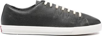 Prada Aged-effect Lace-up Low-top Sneakers
