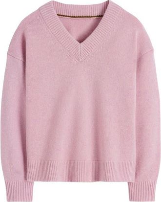 Boden Marion Merino Wool V-Neck Sweater in Blush Pink at Nordstrom, Size X-Small