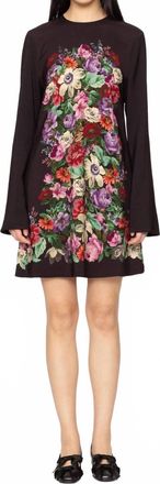 Sea New York Viktoria Print Long Sleeve Mini Dress In Black Multi